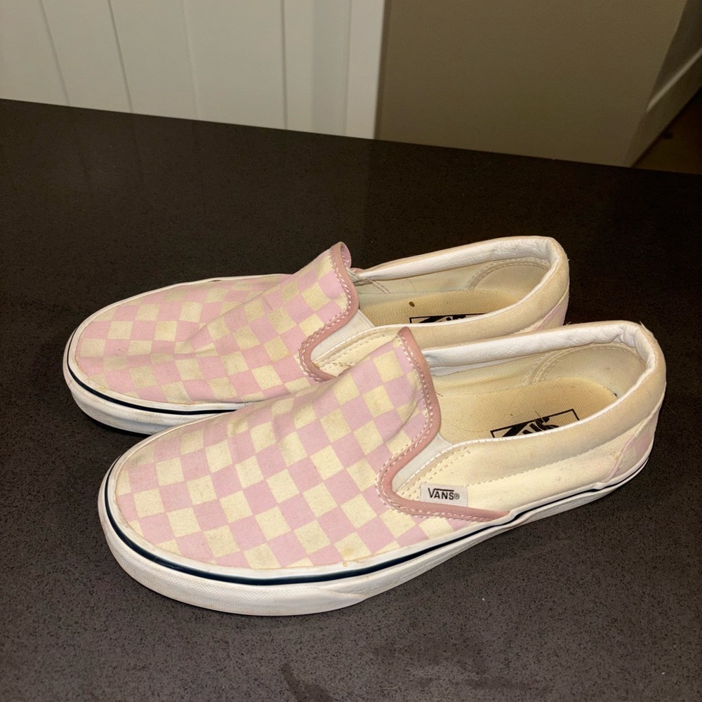 Pink checkered vans
